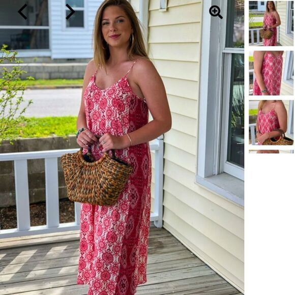 Impressions Boho Print spaghetti straps Wide Leg cropped Jumpsuit - Picture 1 of 6